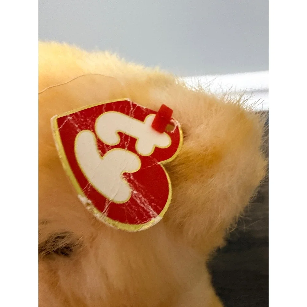 Vintage 1999 Ty Beanie Buddy‎ Butterbeary Bear with Gold Neck Ribbon